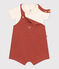 Ensemble salopette en jersey flammé bébé marron FAMEUX