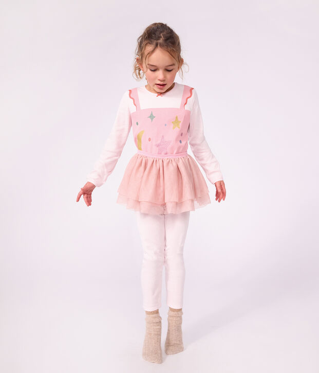 Pyjama d&eacute;guisement danseuse enfant en coton rose clair