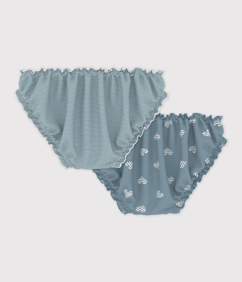 Lot de culottes fronc&eacute;es femme en coton imprim&eacute; c&oelig;ur variante 1