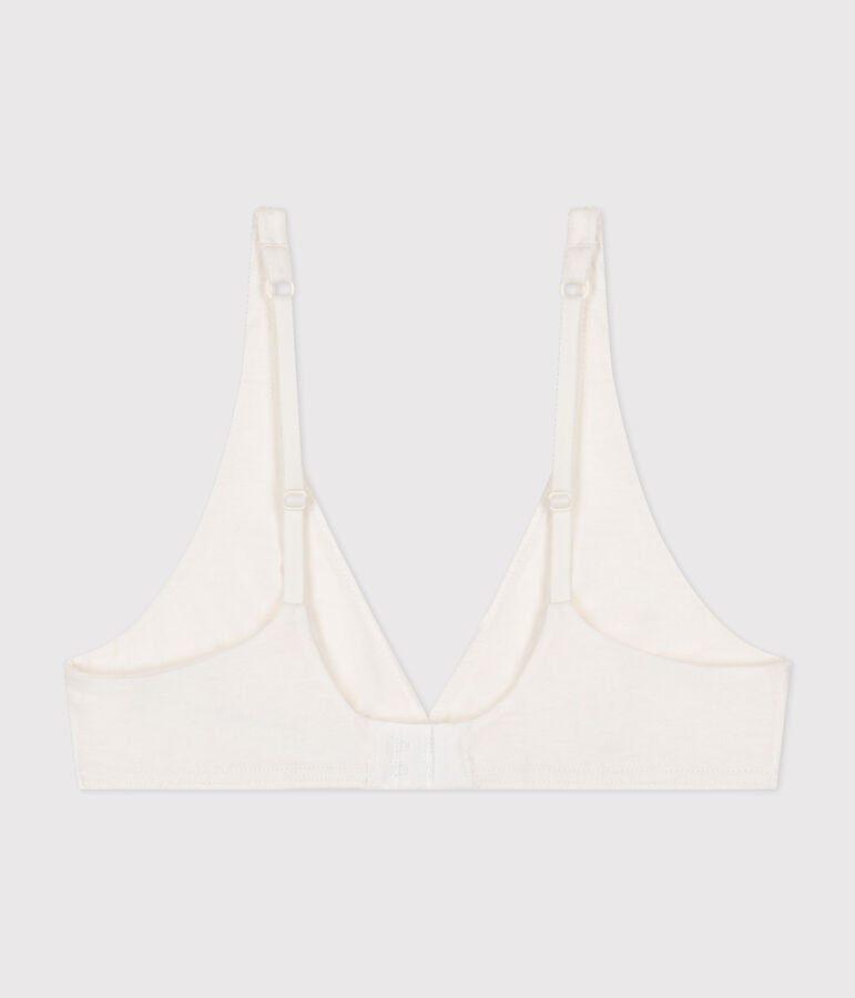 Soutien-gorge en coton et &eacute;lasthanne femme blanc MARSHMALLOW