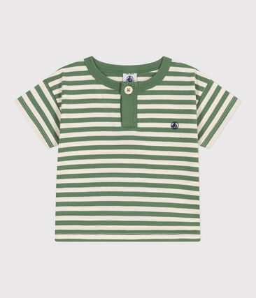 T-shirt bébé en coton à manches courtes rayé