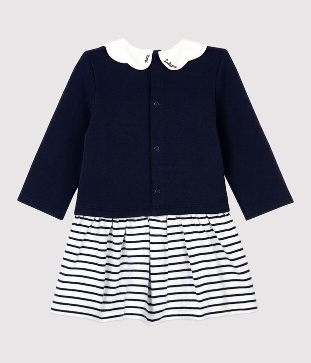 Robe molleton b&eacute;b&eacute;. blanc/bleu