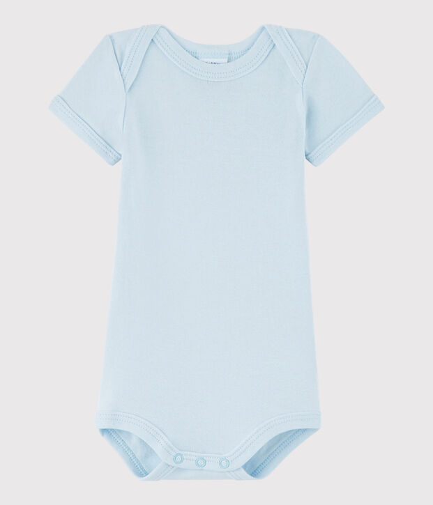 Body manches courtes b&eacute;b&eacute; fille-gar&ccedil;on bleu clair