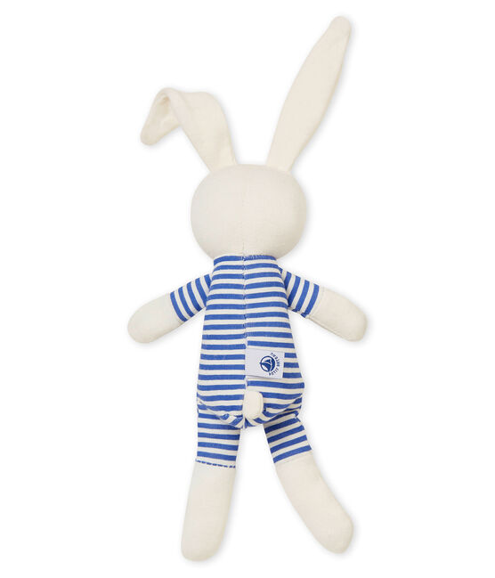 Doudou lapin hochet bébé mixte bleu SMOKING/blanc MARSHMALLOW