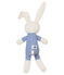 Doudou lapin hochet bébé mixte bleu SMOKING/blanc MARSHMALLOW