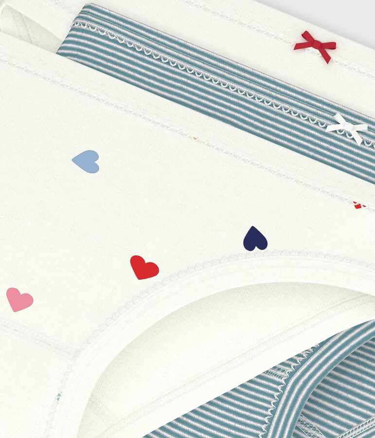 Lot de culottes enfant en coton imprim&eacute; c&oelig;urs variante 1