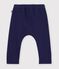Pantalon b&eacute;b&eacute; en coton uni bleu marine
