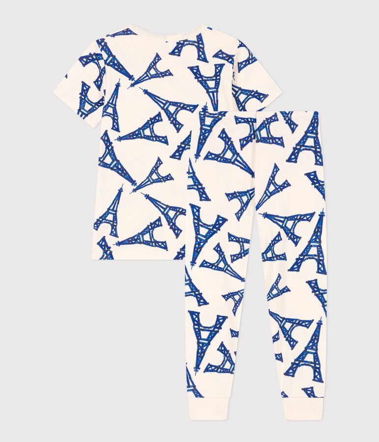 Pyjama manches courtes en coton enfant blanc AVALANCHE/ MULTICO