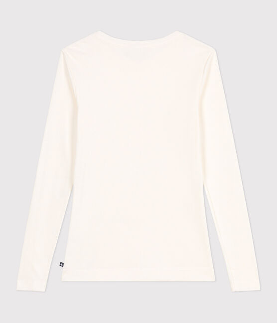 Tee-shirt femme l'iconique en laine et coton manches longues écru MILK