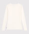 Tee-shirt femme l'iconique en laine et coton manches longues écru MILK