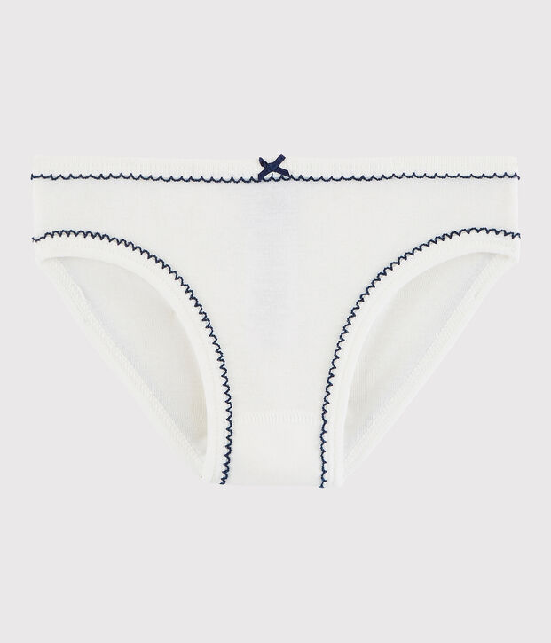 Culotte petite fille en coton blanc