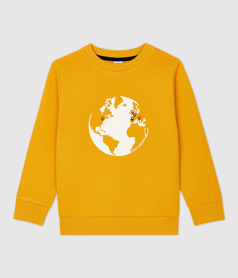 Sweatshirt en molleton enfant gar&ccedil;on jaune