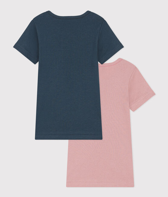 Lot de 2 tee shirts manches courtes en coton petite fille variante 1