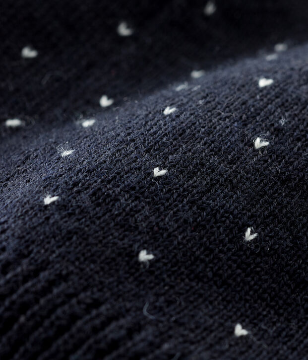 Bonnet doubl&eacute; polaire b&eacute;b&eacute; mixte bleu/blanc