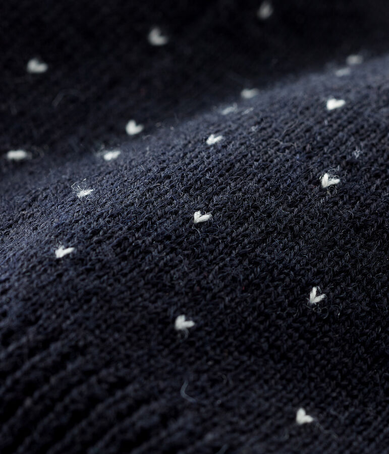 Bonnet doubl&eacute; polaire b&eacute;b&eacute; mixte bleu SMOKING/blanc MARSHMALLOW