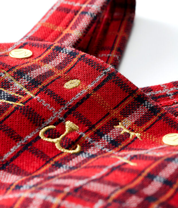 Robe salopette &agrave; carreaux b&eacute;b&eacute; fille rouge/multicouleur