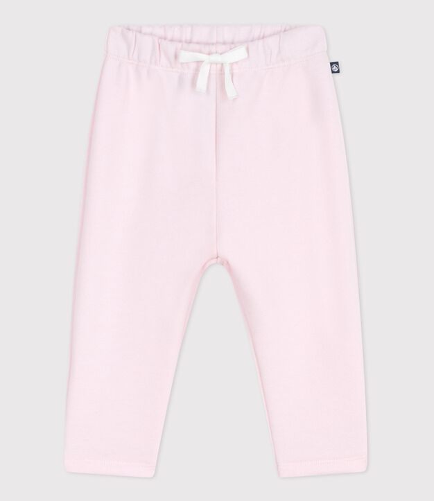 Pantalon de jogging b&eacute;b&eacute; en coton uni rose clair