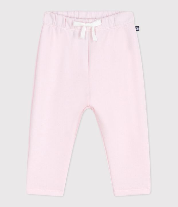 Pantalon de jogging b&eacute;b&eacute; en coton uni rose clair