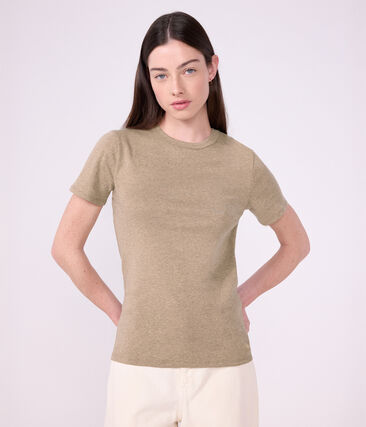 Tee-shirt femme en coton manches courtes uni