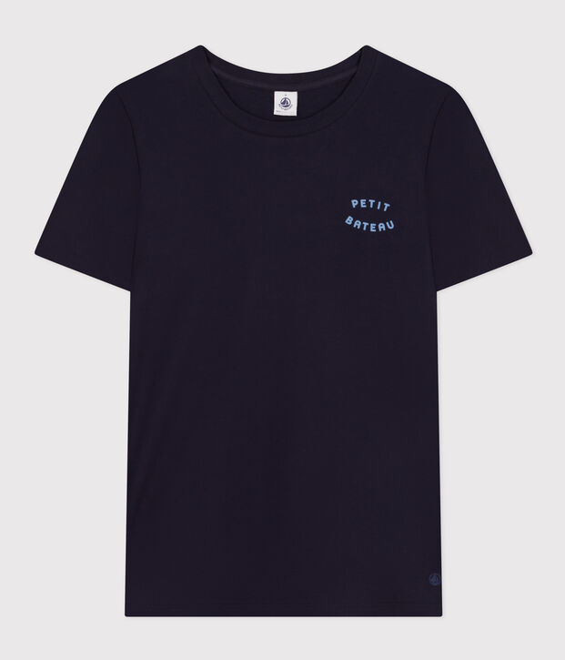 Tee-shirt Le Droit col rond en coton femme bleu marine