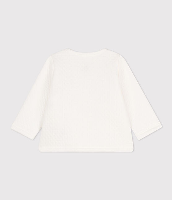 Cardigan en tubique matelassé en coton bébé blanc MARSHMALLOW