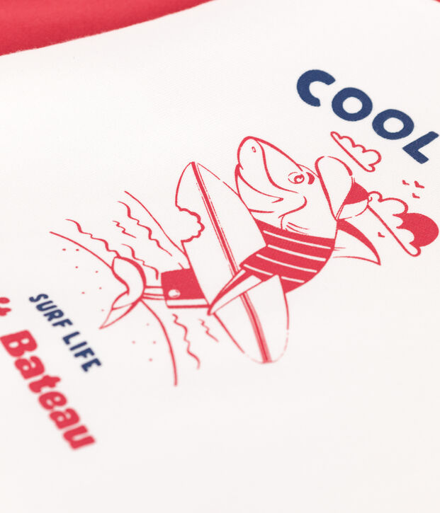 Sweatshirt enfant en coton imprim&eacute; rouge/rouge