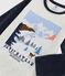 Pyjama motif montagne petit garçon en velours beige MONTELIMAR/blanc MULTICO