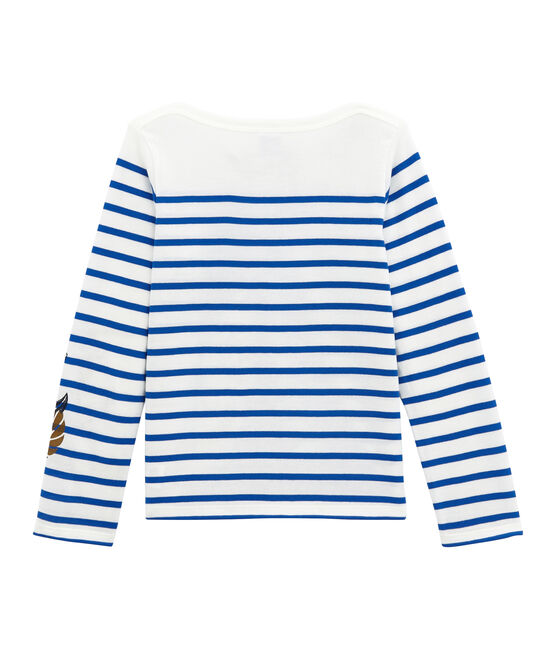 Marinière creative enfant garçon blanc MARSHMALLOW/bleu PERSE