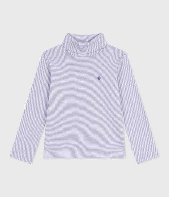 Sous-pull enfant en coton à rayures blanc SQUAW/ MARSHMALLOW