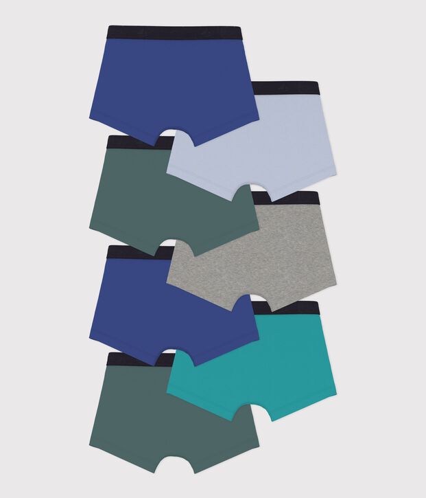 Lot de boxers enfant en coton uni multicouleur