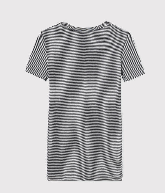 T-shirt col rond iconique en coton rayé Femme bleu SMOKING/blanc MARSHMALLOW