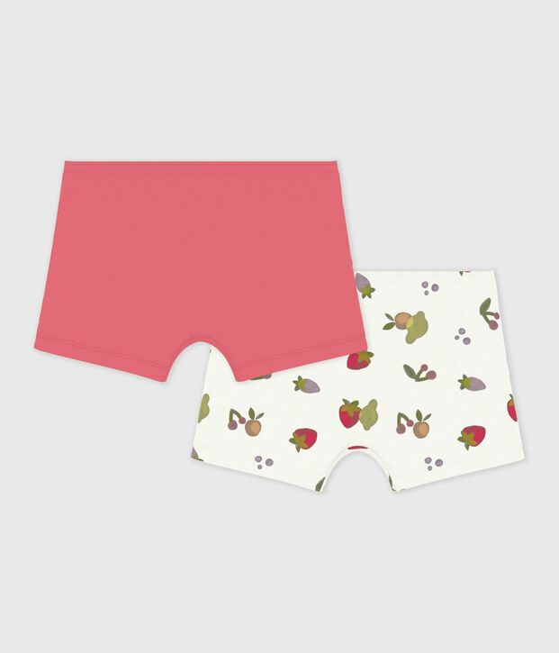 Lot de shorties enfant en coton long imprim&eacute; fruits multicouleur