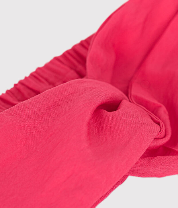 Bandeau en toile uni enfant rose