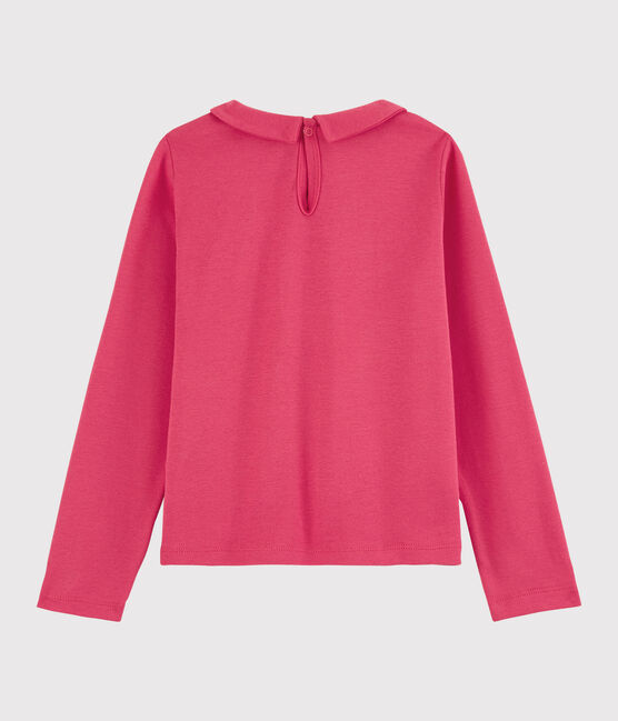 Tee-shirt manches longues en coton enfant fille rose POPPY