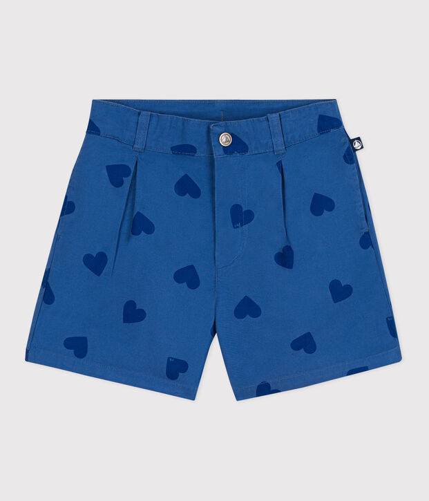 Short enfant en coton c&oelig;urs bleu/bleu