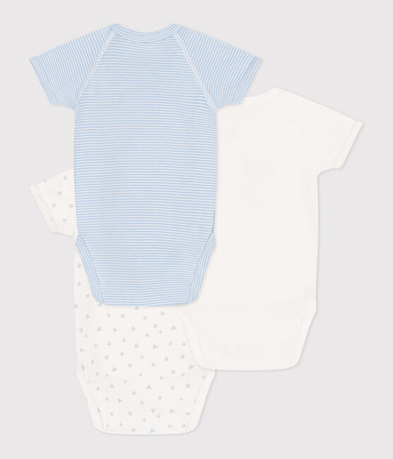 Lot de 3 bodies croisés manches courtes en coton imprimé bébé variante 1