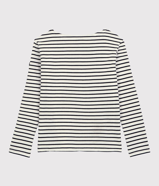 Marinière légère en coton Femme blanc MARSHMALLOW/bleu SMOKING