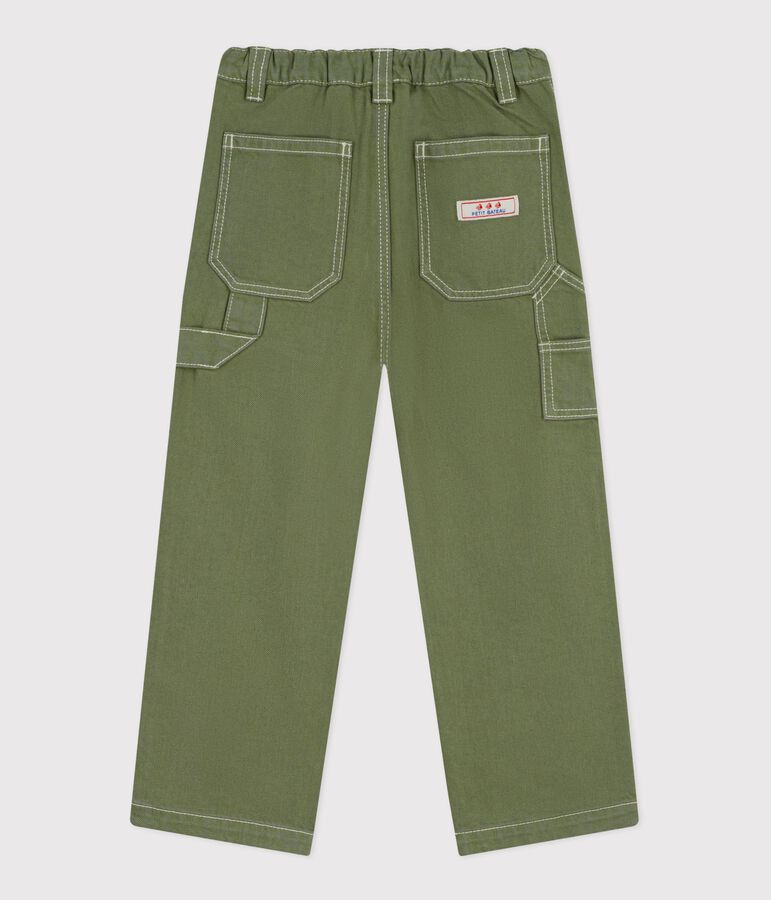 Pantalon carpenter enfant en coton vert OLIVINE