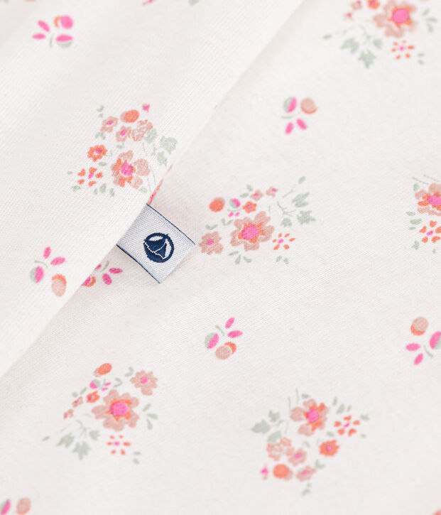 Pyjama imprim&eacute; fleurs en coton b&eacute;b&eacute; blanc/multicouleur