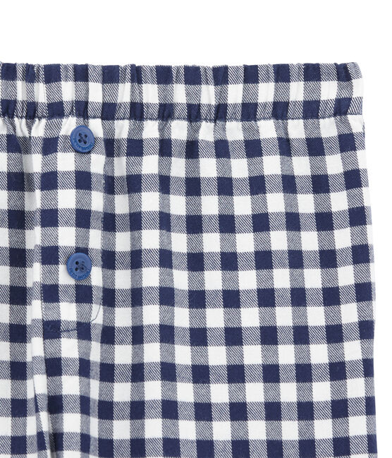 Pantalon de pyjama garçon blanc LAIT/bleu MEDIEVAL
