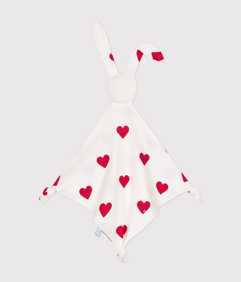 Doudou coeur en coton blanc MARSHMALLOW/rouge TERKUIT