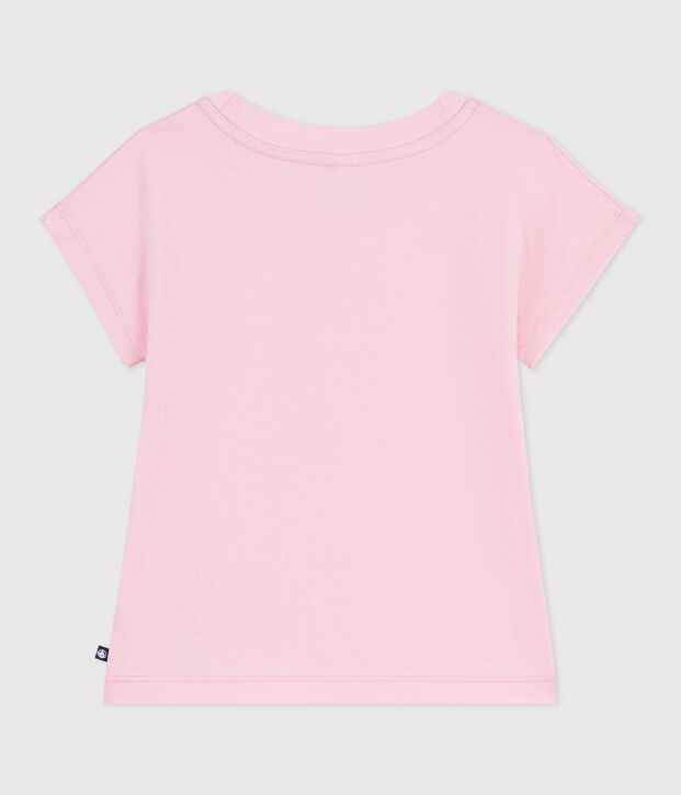 Tee-shirt enfant manches courtes en coton rose clair