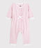 Combinaison longue rose bébé en bouclette éponge rose JOLI