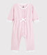 Combinaison longue rose bébé en bouclette éponge