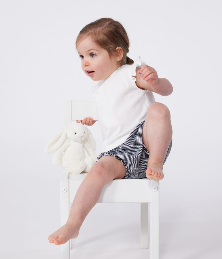 Blouse b&eacute;b&eacute; en coton sans manches blanc MARSHMALLOW