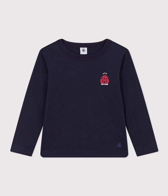 Tee-shirt manches longues en coton enfant fille / garçon bleu SMOKING