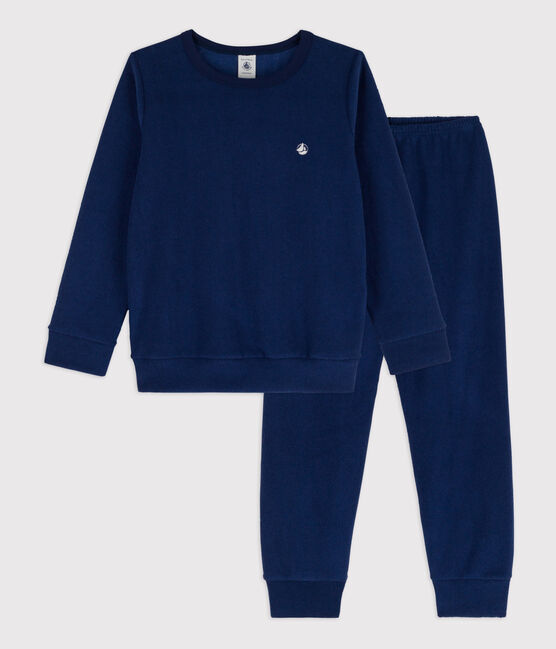 Pyjama en bouclette éponge grattée enfant bleu MEDIEVAL