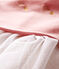 Robe manches longues bi-matière bébé fille rose CHARME/blanc MULTICO