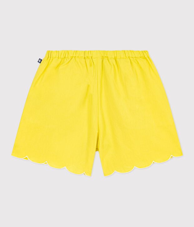 Short enfant en coton uni jaune