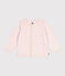 Cardigan bébé en coton point fantaisie rose FLEUR